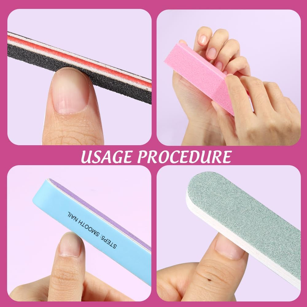 FANDAMEI 20 Stücke Buffer Für Nagel, Nagelfilen Für Gelnägel, Profi Nagelfeile 100/180, Polierfeile Fingernägel, Filen Für Gelnägel, Kit Manucure & Pédicure
