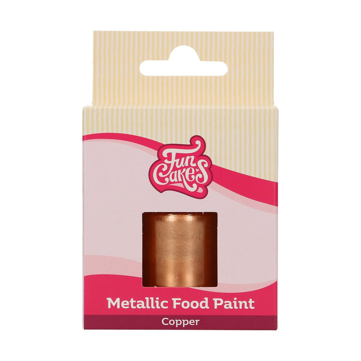 Peinture alimentaire métallisée Funcakes, couleur cuivre : Créez des effets métalliques sur le fondant, la pâte d'amande, le glaçage royal et les biscuits. Colorant alimentaire 100% comestible, Halal, convient aux végétariens et végétaliens. 30 ml.