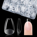 Gelike Ec Ongles courts en amande – Ongles souples à couverture complète, ongles artificiels pré-polis pour extensions d'ongles, studio de manucure à domicile, salon de bricolage, 120 pièces, 12 tailles