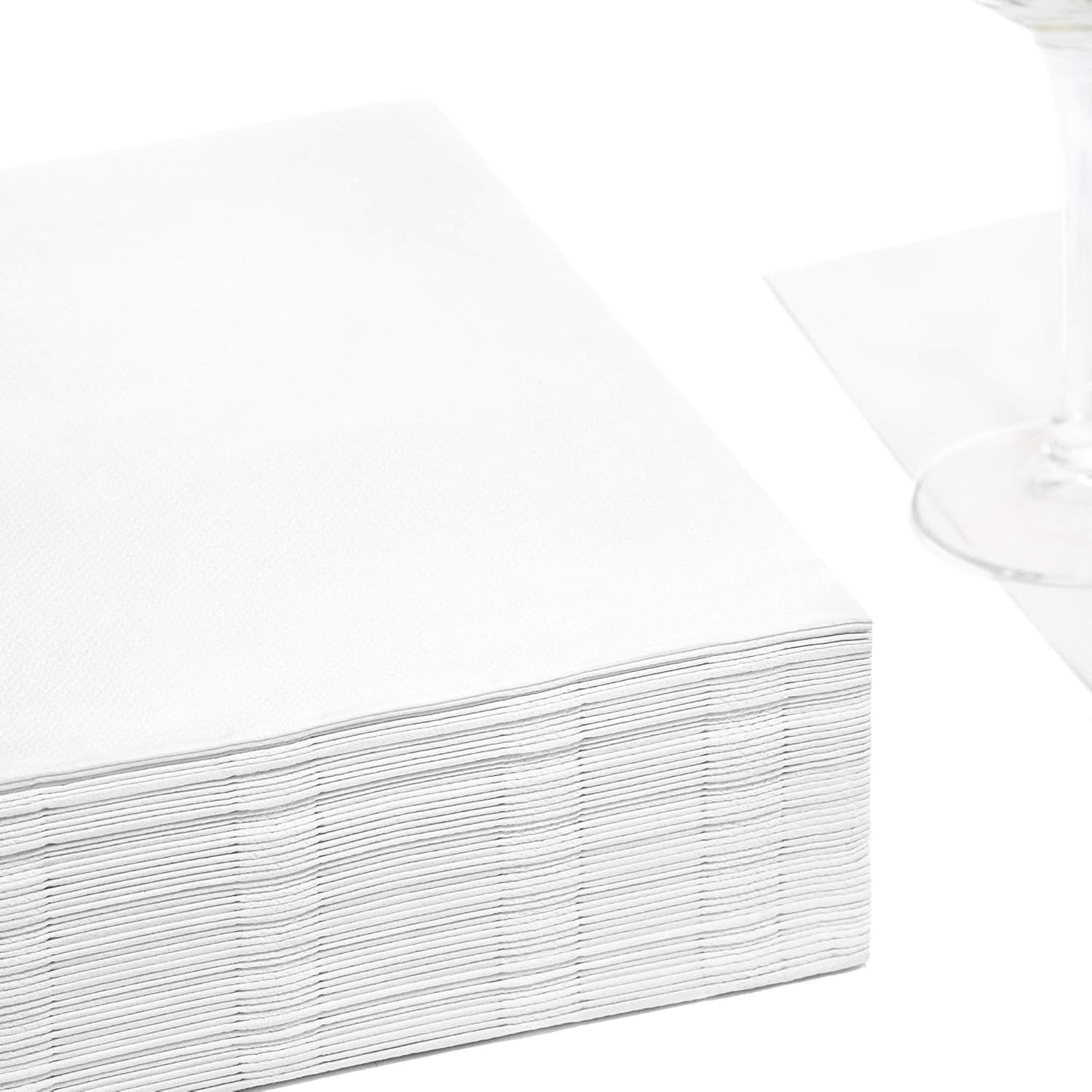 Papstar, 50 serviettes "Collection ROYAL" pli 1/4 48 cm x 48 cm blanc, #11577