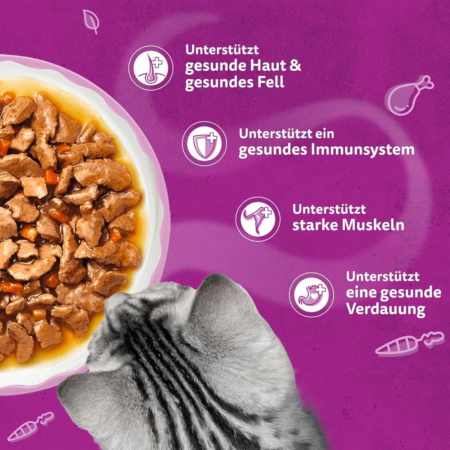 WHISKAS Nourriture humide aromatique pour chat en sauce 40 x 85g Sélection de poissons