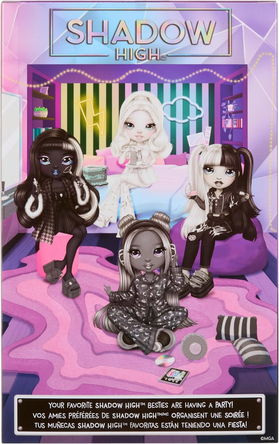 Rainbow High Shadow High Girl's Night Doll - Natasha Zima - Poupée mannequin de 28 cm dans les tons de gris, cheveux blancs et tenue argentée avec accessoires et peigne - Pour les collectionneurs et les enfants à partir de 6 ans