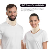 RESTCLOUD Support de nuque en mousse souple, collier universel, support de cou réglable pour le sommeil - Soulage les douleurs cervicales (blanc, col de 6,4 cm de profondeur, M) Oreillers orthopédiques cervicaux Naty Shop