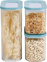 Mepal Lot de 3 Bocaux de Conservation avec Couvercles - Récipient Alimentaire Rectangulaire - Organisateur de Cuisine en Plastique - Récipient de Conservation Hermétique - 1x 2000ml & 2x 1000ml - Boîtes de Conservation Alimentaires Blanches Naty Shop Ensemble de 3 Pièces Vert Nordique