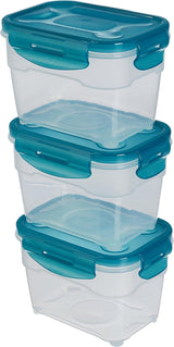 Amazon Basics Ensemble de boîtes de congélation avec couvercles, étanches, empilables, réfrigérateur/congélateur, sans BPA, plastique, passent au micro-ondes et au lave-vaisselle, 3 x 1,2 L, transparent Naty Shop Boîtes de conservation alimentaires simples 1 litre