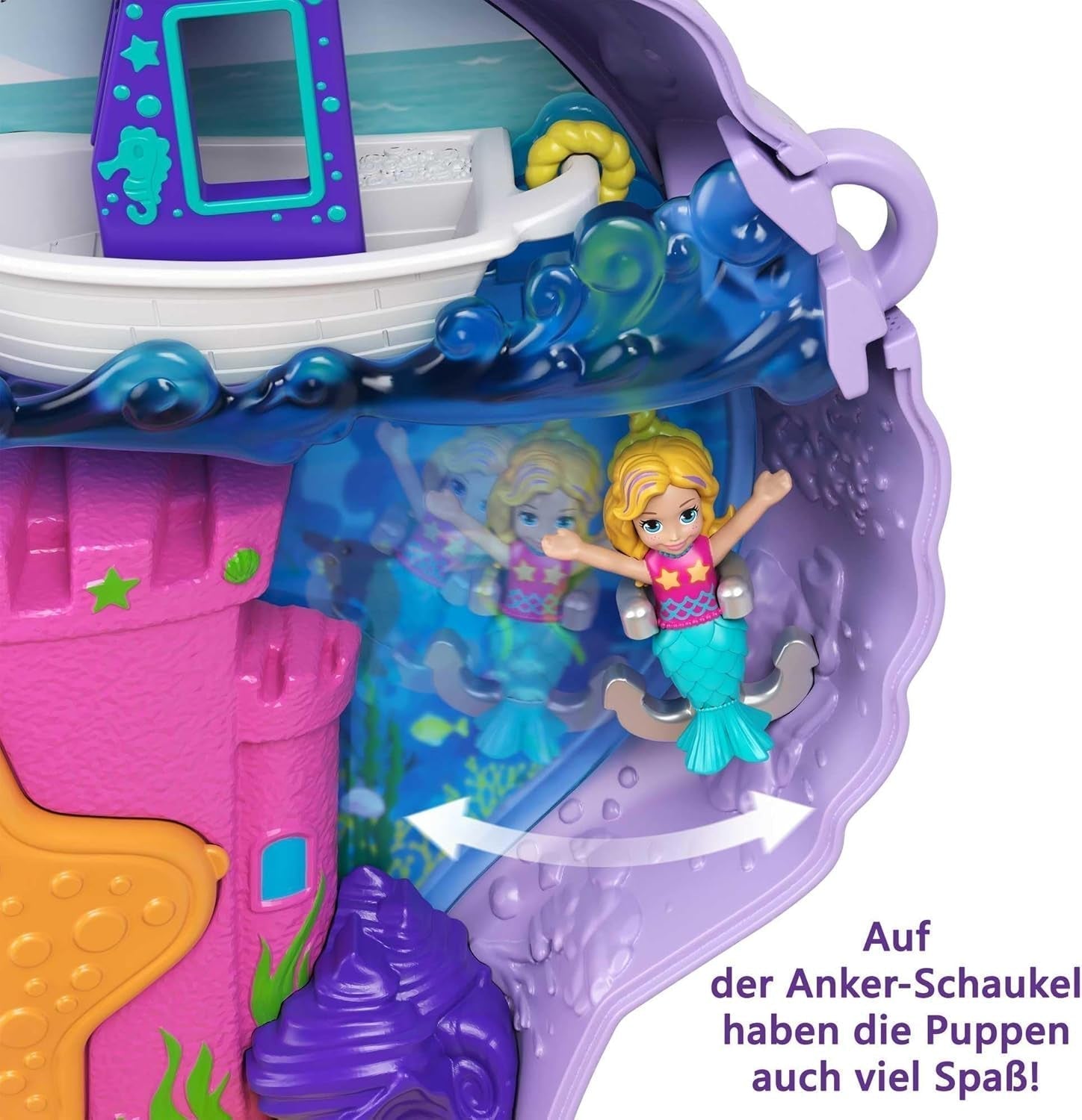 Polly Pocket Coffin Wrap Around Shell Bag Sous-marin 2 poupées 1 sous-marin Polly Pocket Sirène Jouet 4 Ans Jouet GNH11 Naty Shop Dolls