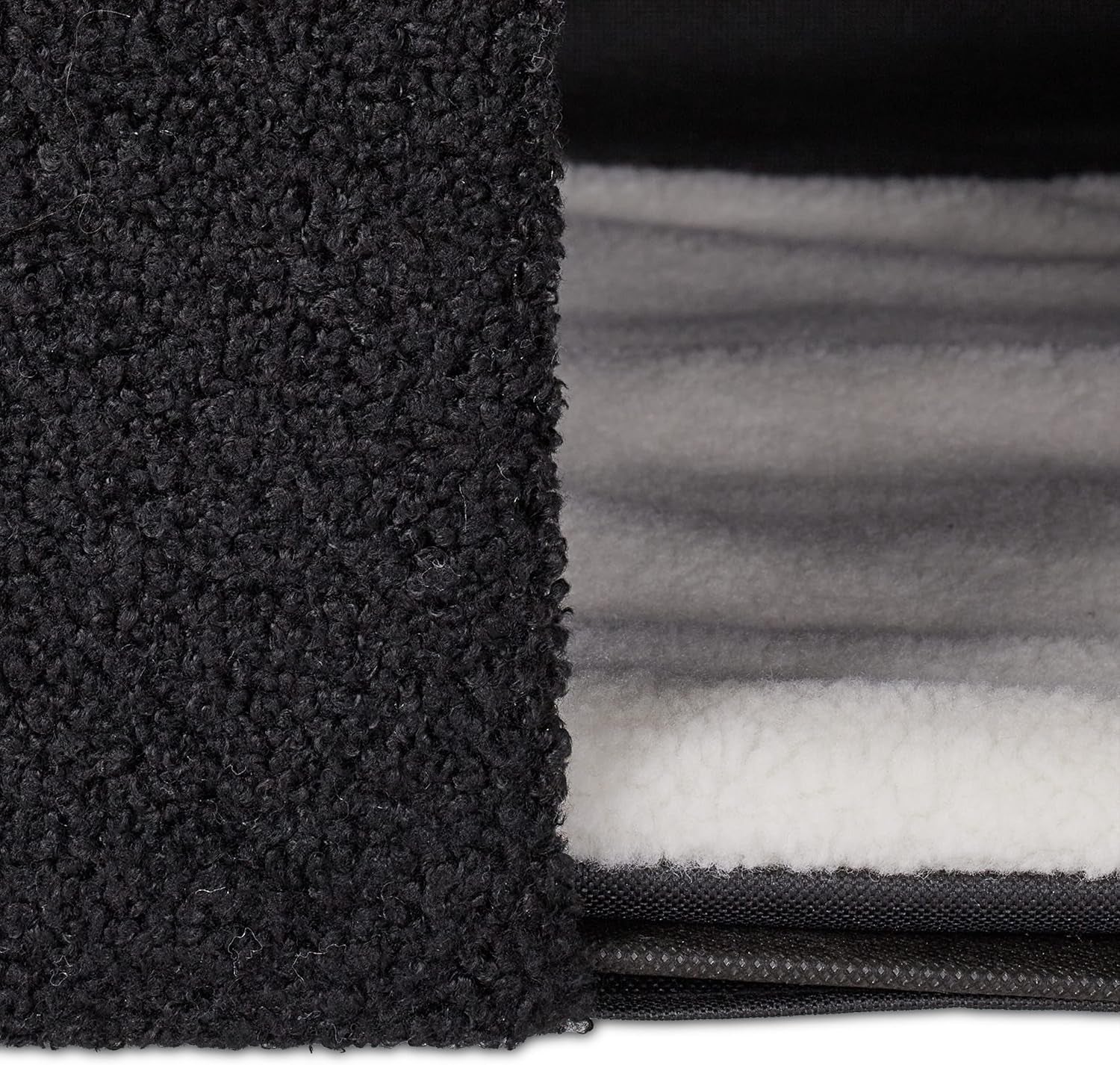Relaxdays Katzenhöhle, pliable, 3 Liegeplätze, Katzenhaus mit Kratzfläche, HBT: 36,5x112x41 cm, Katzenversteck, schwarz