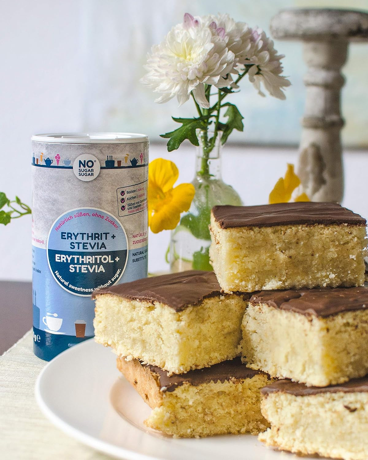 SANS SUCRE SUCRE 400 G Erythrit + Stevia Vegan, 100% Zucker- & Kalorienfreier Zuckerersatz, Zahnfreundlich 1:1 Süße Gegenüber Zucker, Gesunde Alternative Ohne Eigengeschmack Zum Kochen, Backen, Süßen Sweeteners Naty Shop