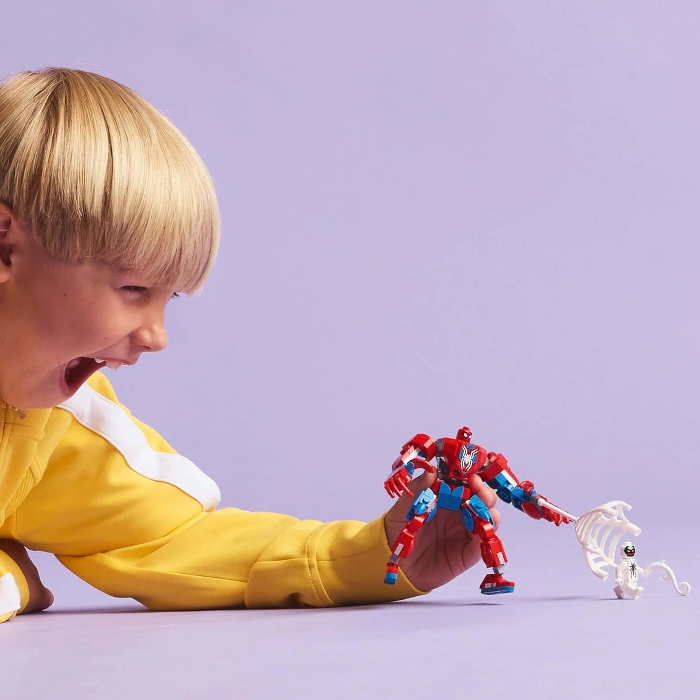 LEGO Marvel Spider-Man Mech contre. Anti-Venom - Jouet de super-héros avec 2 figurines - Figurine avec bras, jambes et doigts mobiles - Cadeau pour garçons et filles à partir de 6 ans 76308 Besuche den LEGO-Store Building Sets