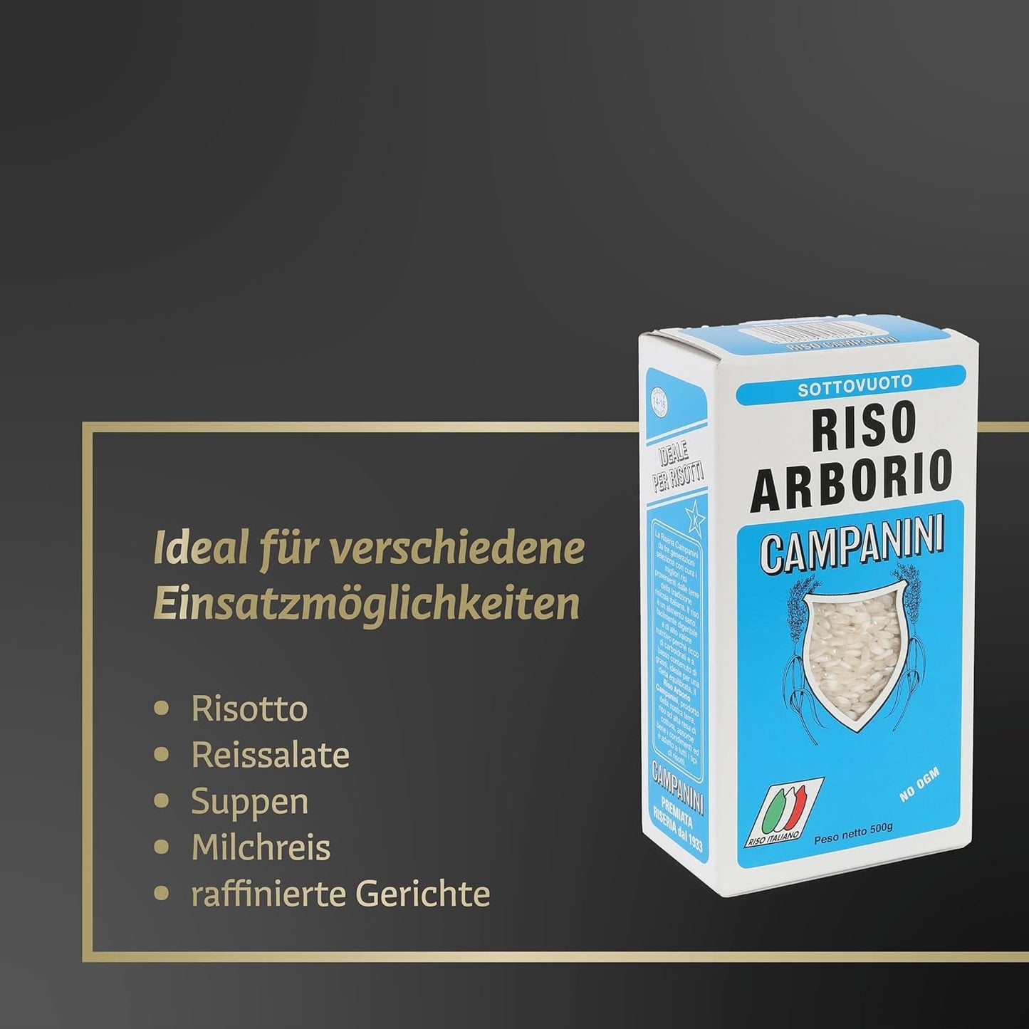 ‎Risera Campanini Risotto 500 g – Risotto italien, Riz Arborio Riso, Risotto crémeux