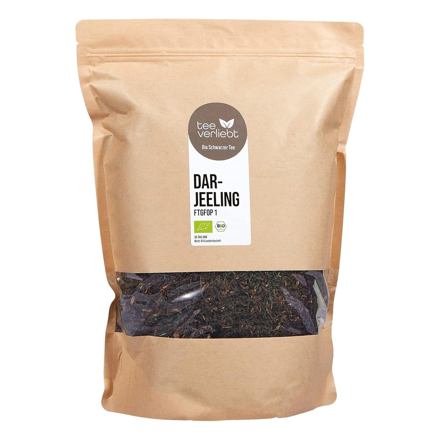 Teeverliebt - Darjeeling Bio Second Flush 1000G I Thé Darjeeling FTGFOP1 d'Inde I Thé noir léger pleine saveur I 1 kg