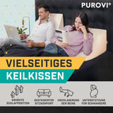 Oreiller compensé pour lit et canapé - Idéal comme oreiller de lecture, pour le dos du lit ou pour surélever les jambes - Mousse indéformable - Housse lavable