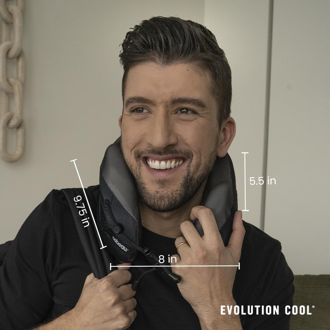 Cabeau Cool Oreiller de voyage longue distance – Evolution Cool – Mousse à mémoire de forme avec aérations – Compact avec étui de transport (Rouge)