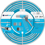 Kit de tuyaux d'arrosage Cellfast Ideal, robuste, flexible, 4 brins, arroseur, résistant aux UV et aux algues, technologie Reach, 27 bar, -20/+60° courte durée, 1/2", 20 m