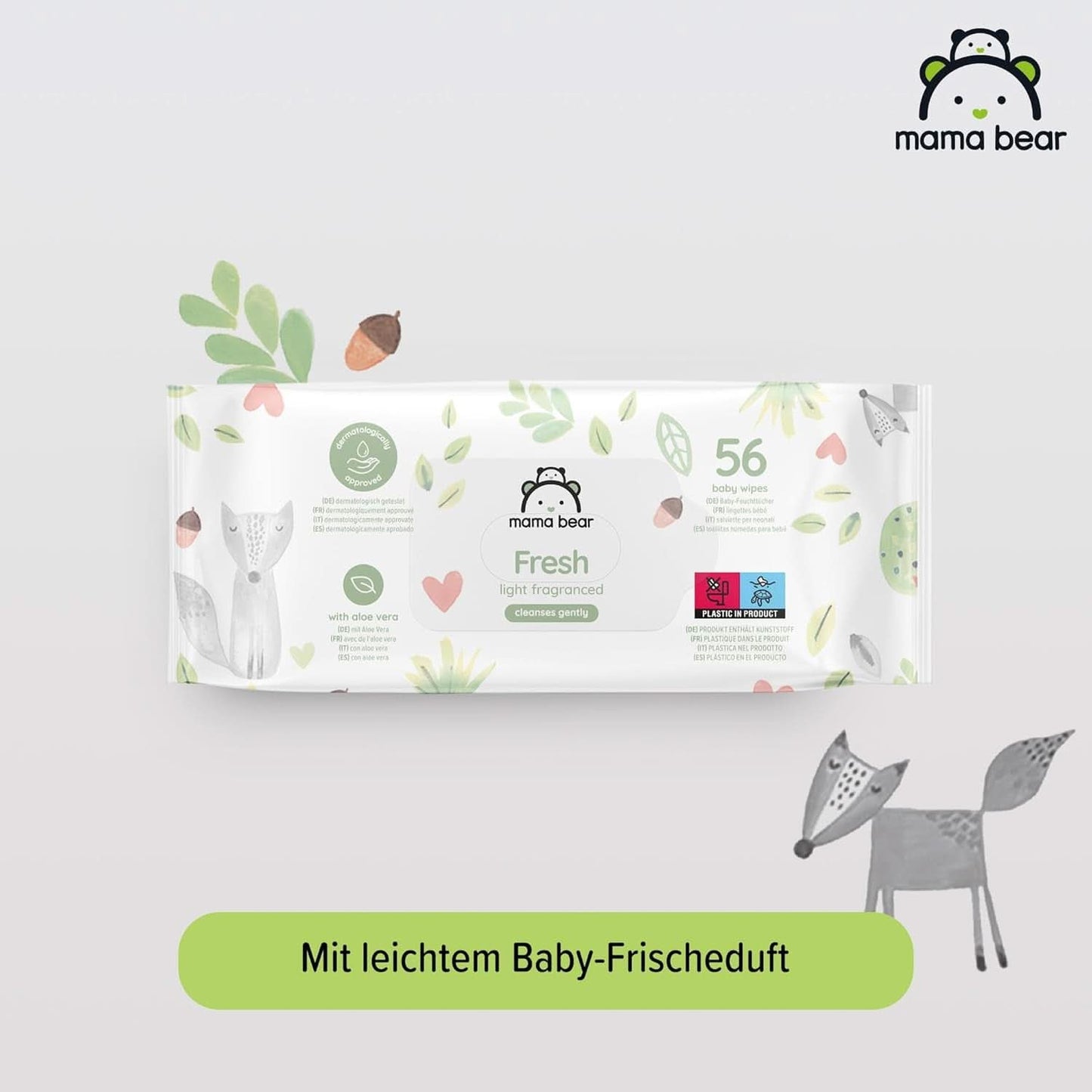 Lingettes fraîches pour bébé à l'Aloe Vera Mama Bear Naty Shop