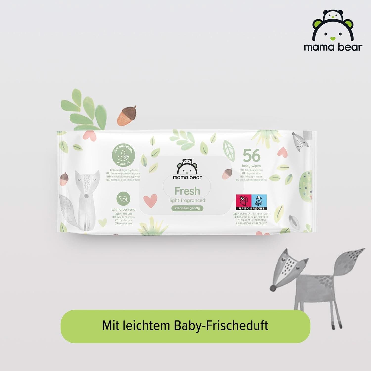 Lingettes fraîches pour bébé à l'Aloe Vera Mama Bear Naty Shop