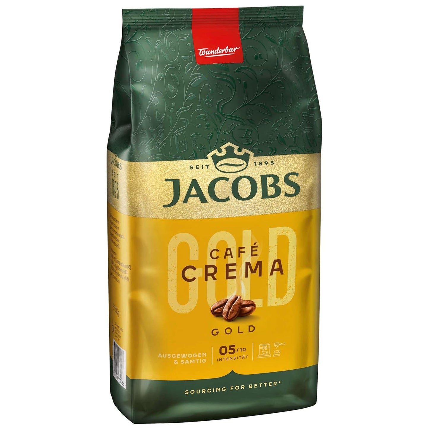 Jacobs Expert Roast Cafe Crema Gold, Café en grains entiers (4 x 1 kg)
