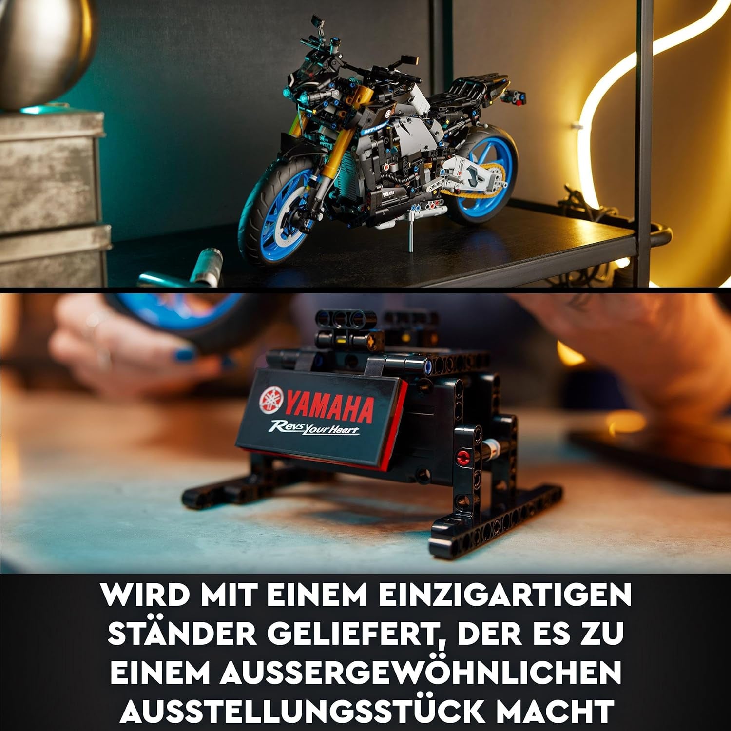 LEGO 42159 Technic Yamaha MT-10 SP Kit de modèle de moto pour adultes, modèle de véhicule authentique à moteur 4 cylindres, direction fonctionnelle et application AR, cadeau pour hommes et femmes Kits de construction Besuche den LEGO-Store