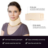 RESTCLOUD Support de nuque en mousse souple, collier universel, support de cou réglable pour le sommeil - Soulage les douleurs cervicales (blanc, col de 6,4 cm de profondeur, M) Oreillers orthopédiques cervicaux Naty Shop