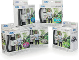 GF SRL, Aquapop Grey Easy 10, tuyau tressé auto-extensible de 10 mètres, fabriqué en Italie, avec mini pulvérisateur de jardin et connecteurs pour l'irrigation du jardin, gris foncé
