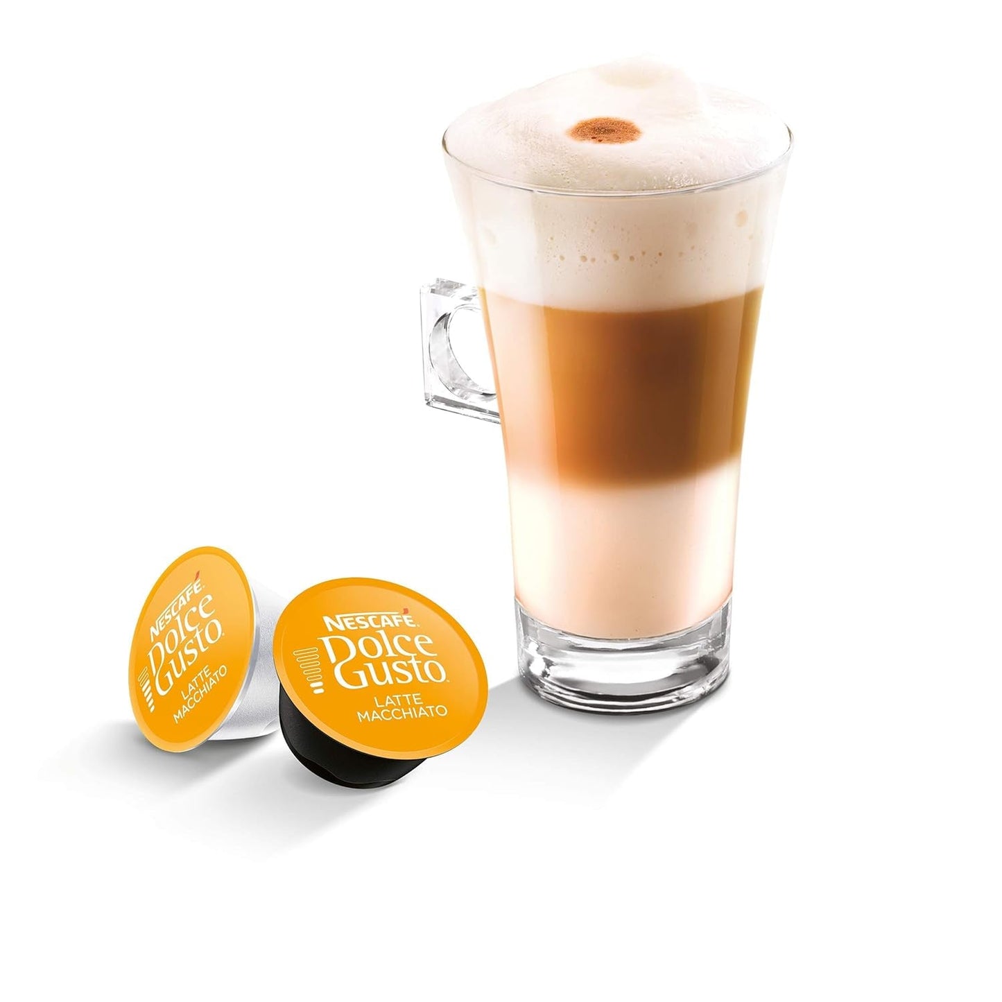 NESCAFÉ Dolce Gusto Latte Macchiato, 48 capsules de café, expresso aromatique, 3 étapes - Köstlichkeit aus feinem Milchschaum, capsules de gel aromatique, paquet de 6 (3x16 capsules)