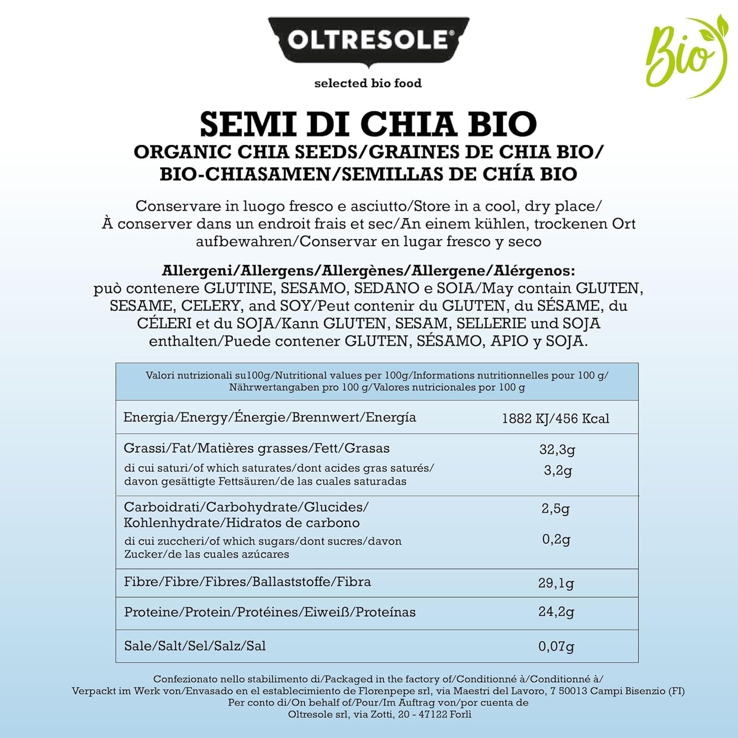 - Graines de chia bio 3 kg - Graines oléagineuses brutes bio, source de protéines et de fibres, naturellement sans gluten, idéales pour les salades ou pâtisseries enrichies, emballage pratique