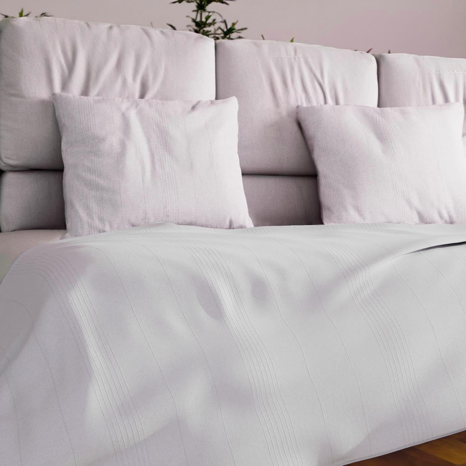 Soleil D'Ocre Adele, Housse Zigzag, Jeté du canapé, Polycoton, Bleu, 220 X 240 Cm Couettes et couettes Naty Shop Blanc 180 X 220 Cm
