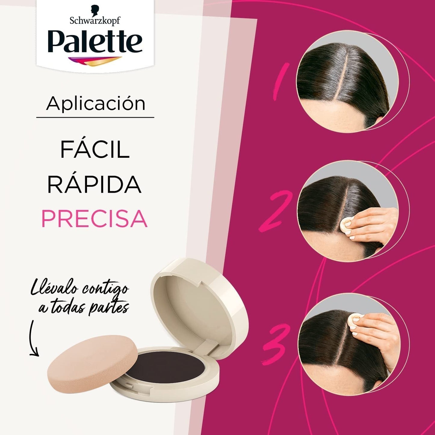 Palette Compact Root Retouch Retouch Root Powder, compacte, marron, 1 pièce Teinture pour cheveux Naty Shop