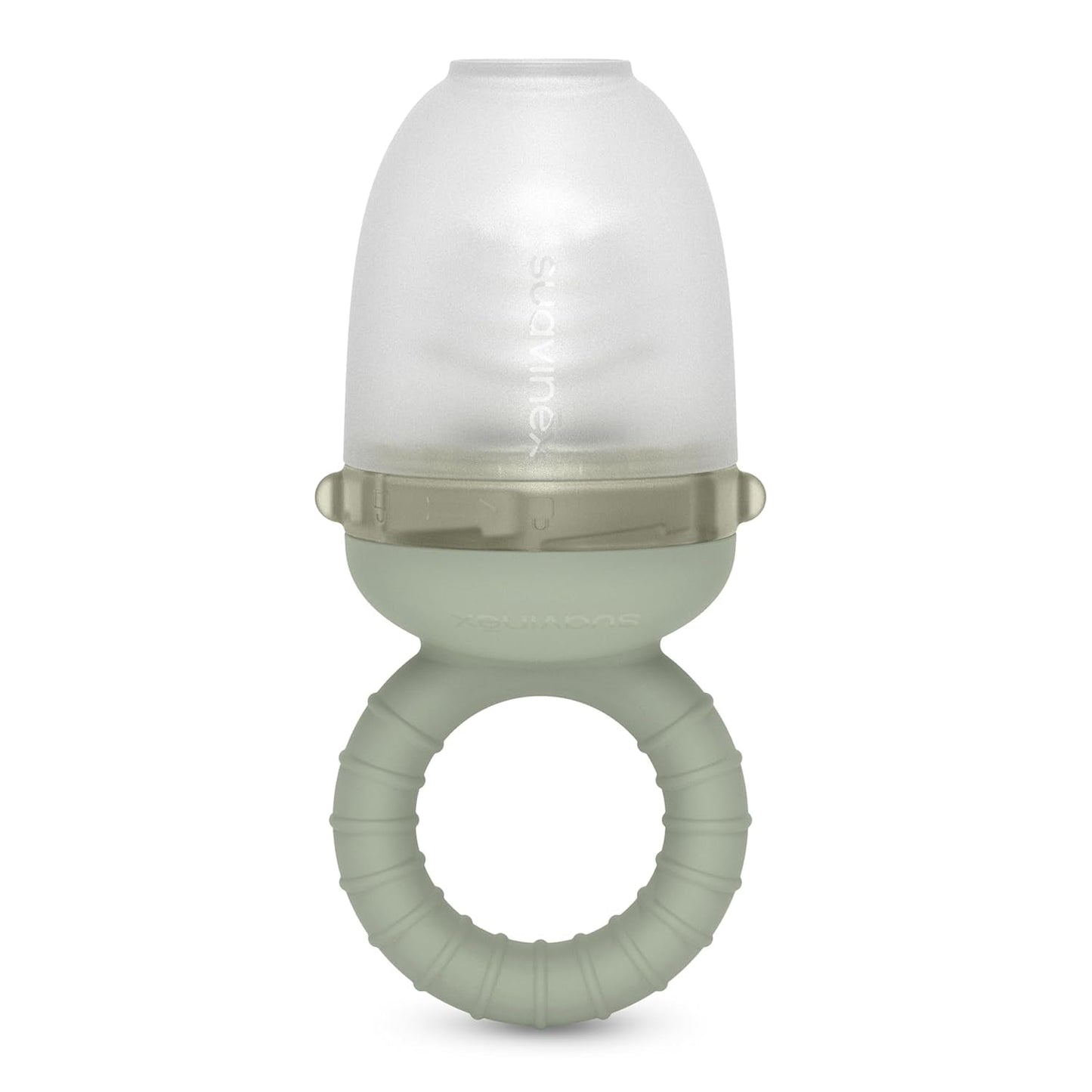Suavinex Pare-mastication pour bébé en silicone de qualité alimentaire avec couvercle, facile à nettoyer, passe au lave-vaisselle et au congélateur, apaise les gencives 6 mois, vert