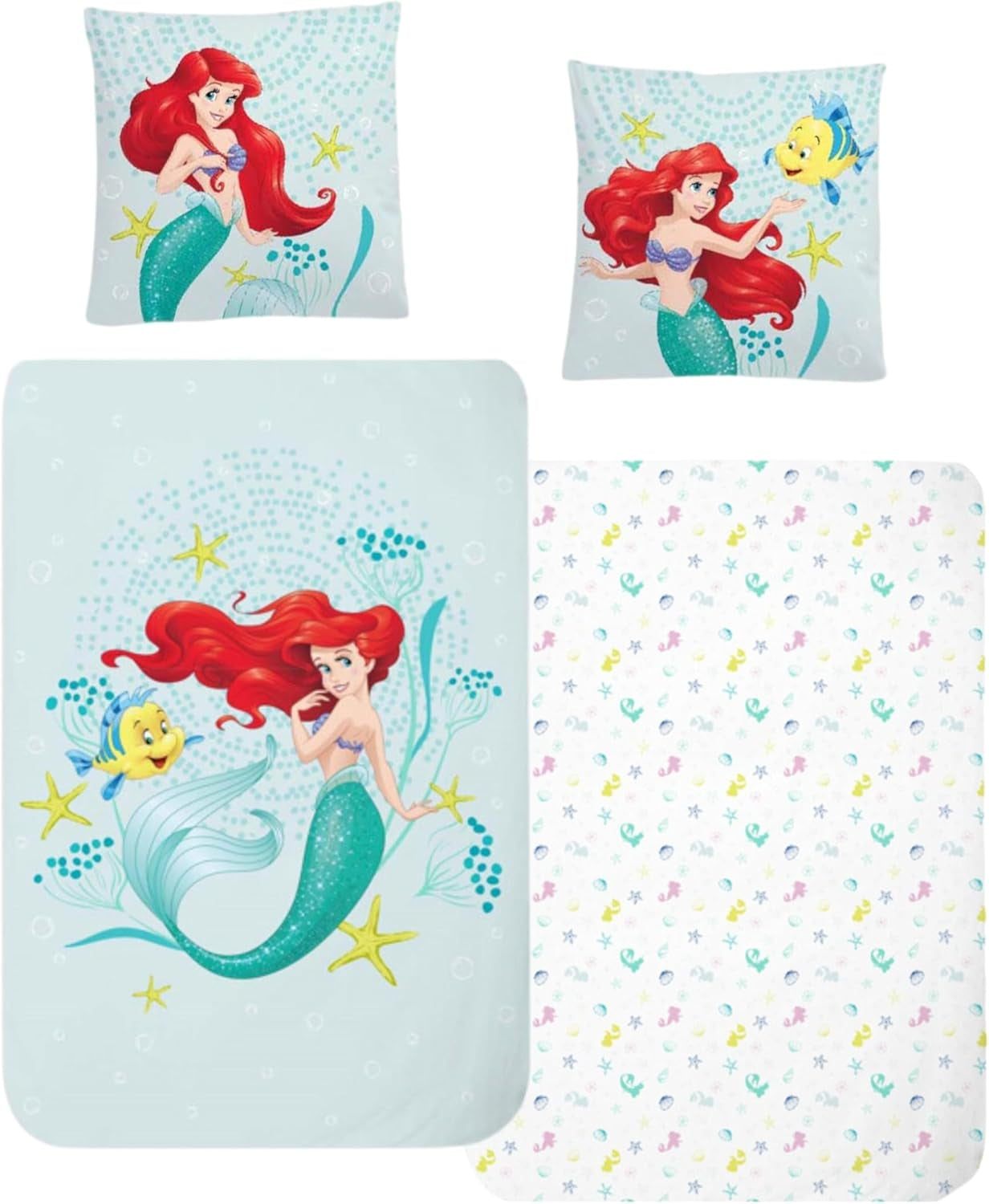 Linge de lit enfant, divers personnages de dessins animés, 100% coton Linge de lit - enfant Naty Shop Ariel