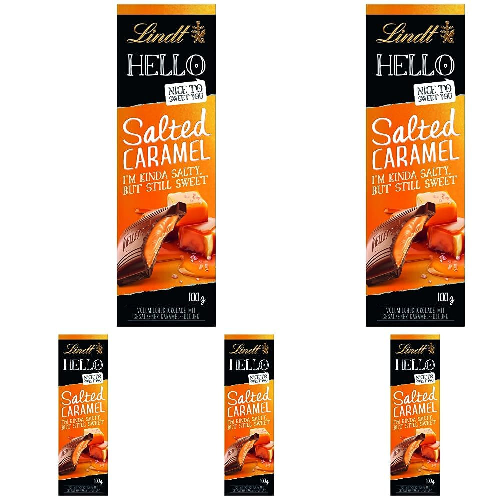 BONJOUR Chocolat Caramel Salé | Barre 100g | Chocolat au lait fourré au caramel salé | Barre de chocolat | Cadeau chocolat (paquet de 5)