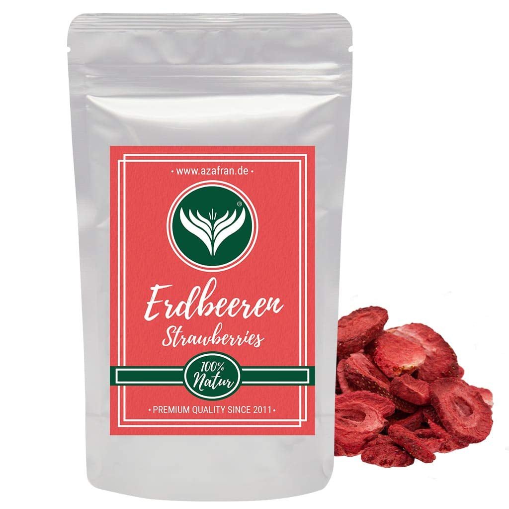 Tranches de fraises lyophilisées Azafran, fraises séchées naturelles en tranches 250g Produits déshydratés Naty Shop Titre par défaut