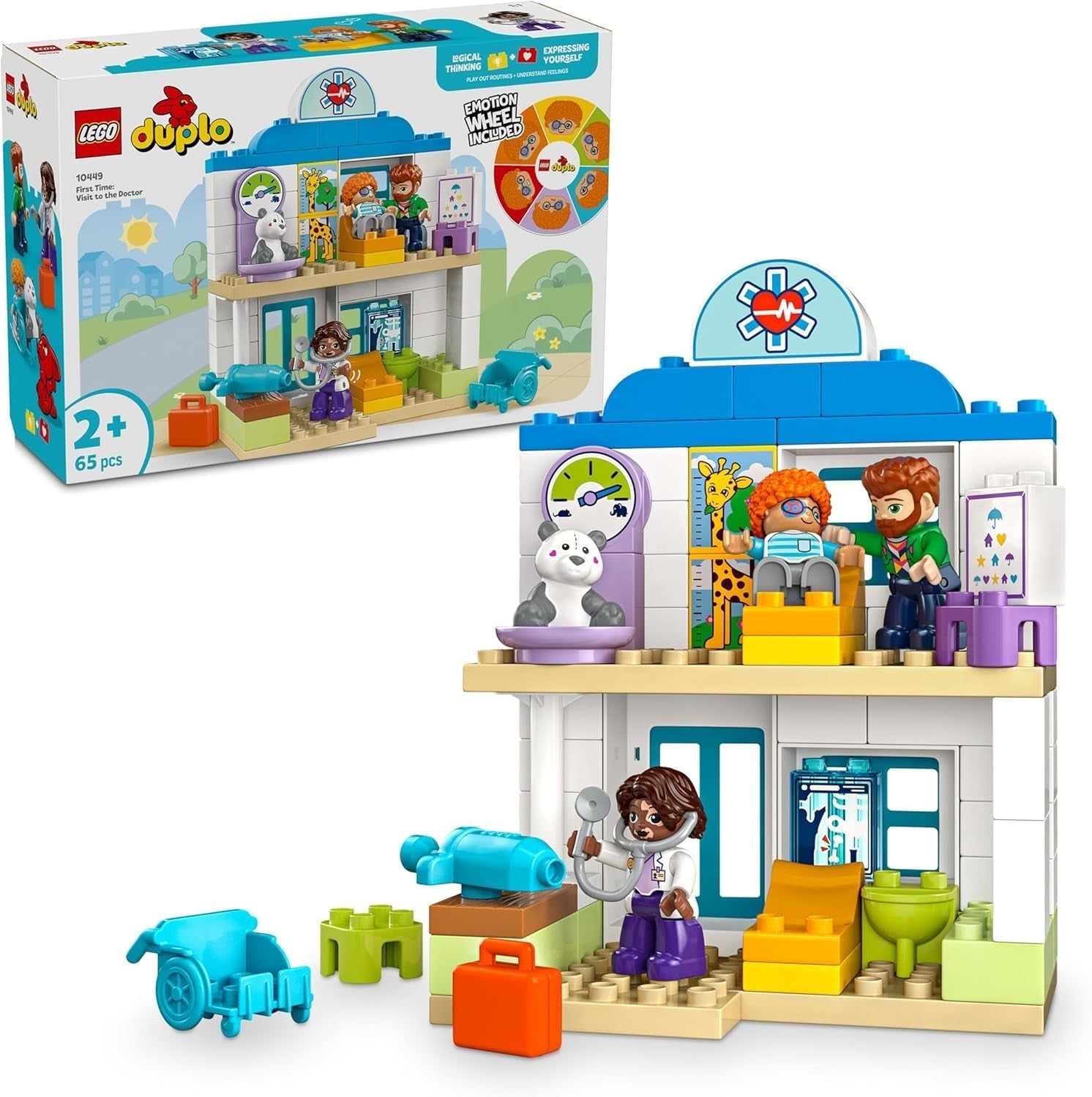 LEGO DUPLO Town Première visite chez le médecin, jouet de construction, ensemble de jeu pour promouvoir la motricité fine, cadeau pour les tout-petits de 2 ans, jouet éducatif, jeu de rôle à l'hôpital 10449 Ensembles de construction Besuche den LEGO-Store Default Title