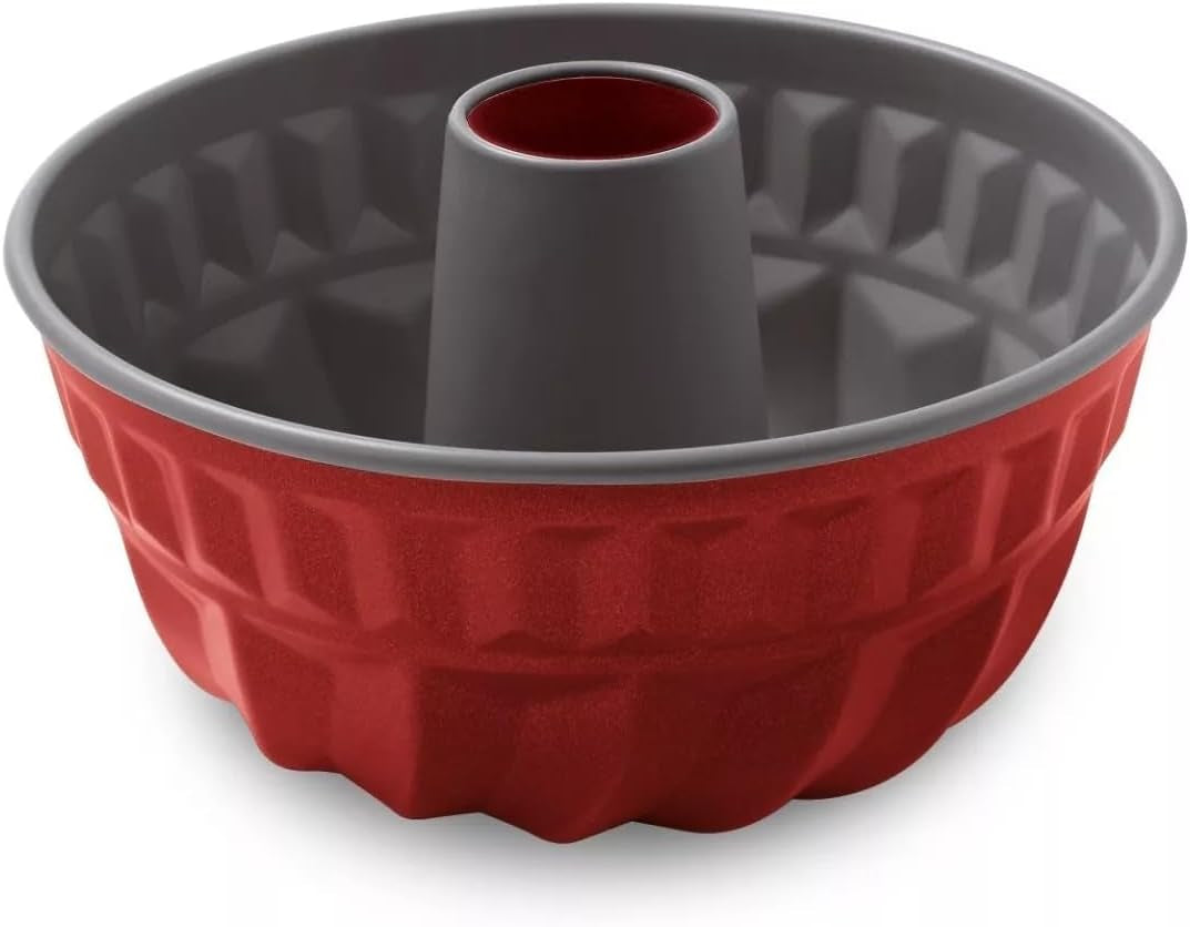 Rossana, Moule à pudding avec cône 23 cm, revêtement antiadhésif, coloris rouge/gris, inox Moules et plaques à pâtisserie Naty Shop