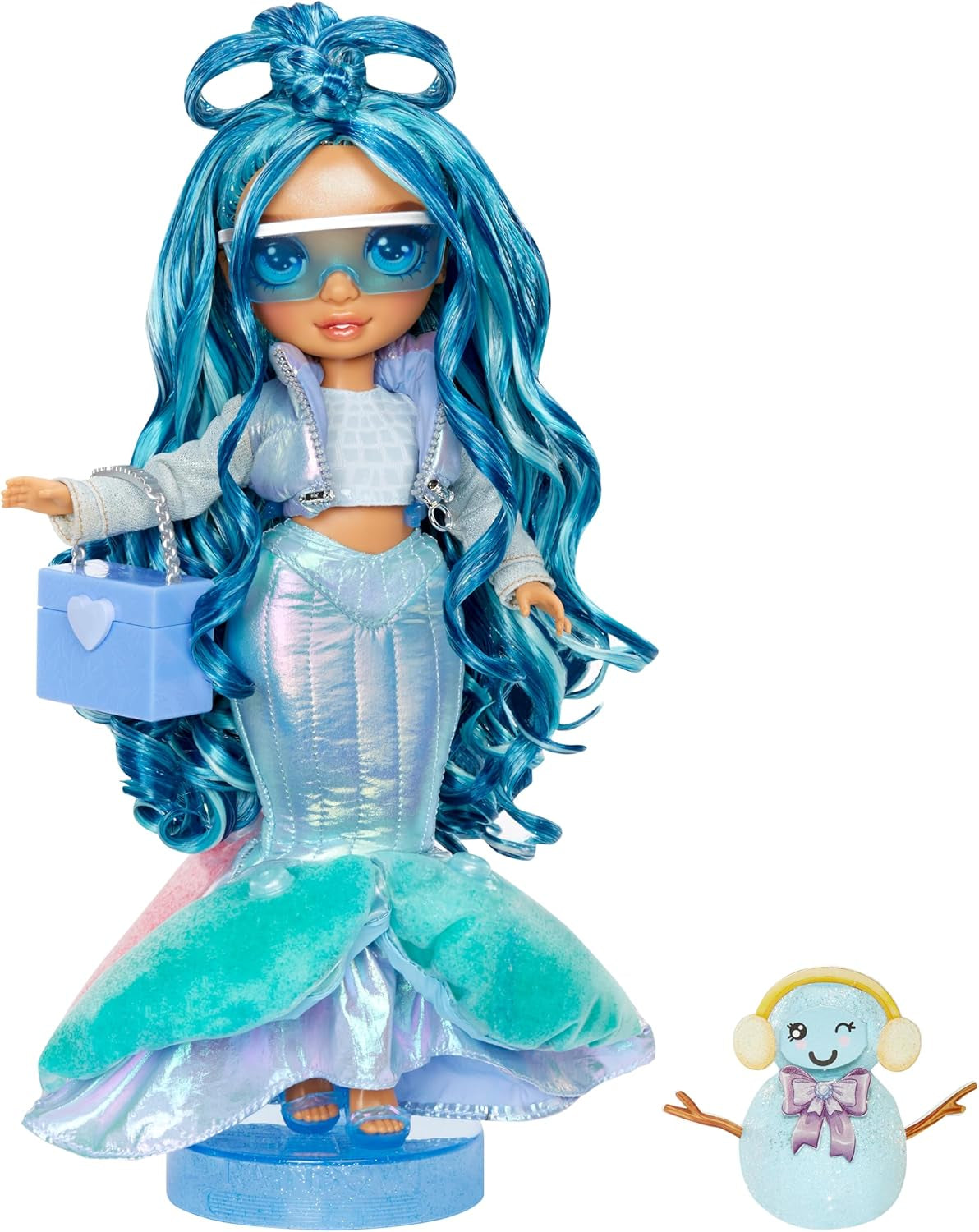 Rainbow High Winter Wonderland - Skyler (Bleu) - Poupée mannequin de neige à accumulation d'eau magique cachée de 28 cm avec ensemble de bonhomme de neige, convient aux enfants et aux collectionneurs de 4 à 12 ans Naty Shop Dolls