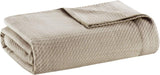 Madison Park Couverture confortable 100 % coton égyptien respirant, tricot de qualité supérieure, housse légère pour lit, canapé, lit double/queen Rose Naty Shop Kaki King Quilts and Couettes