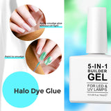 Builder Gel de construction 5 en 1 15 ml, gel de construction d'ongles, gel de construction d'ongles, vernis à ongles d'extension d'ongles UV/LED, extensions, nail art, autocollants, gel de construction d'ongles (blanc)