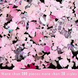 200 Pièces Breloques Nail Art 3D Ensemble de Décoration Nail Art Nœud Pendentif Ongle Rose Style Mixte Nœud Fleur Ours en Peluche Sucette Forme de Coeur Décoration Nail Art DIY Artisanat Conception d'Ongles