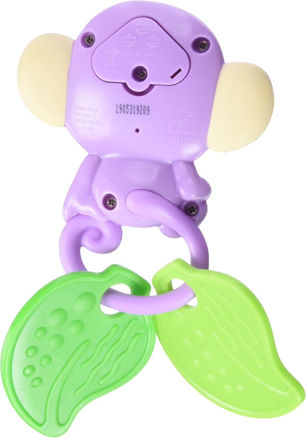 Simba 104010192 - Hochet musical singe ABC, 2 éléments sensoriels, avec fonction musicale, 17 cm, jouet pour enfant, à partir de 6 mois Baby Toys Naty Shop