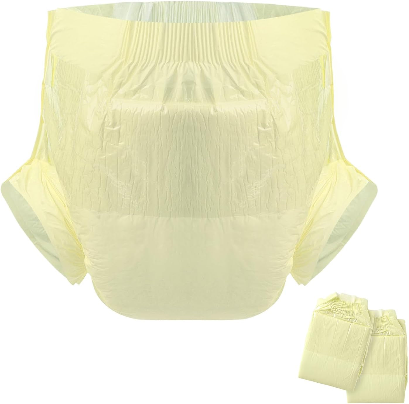 CutiePlusU Couches pour adultes, surface sèche, absorption maximale pendant la nuit, couche jetable pour incontinence – Bleu, lot de 2 (moyen 71-96 cm)
