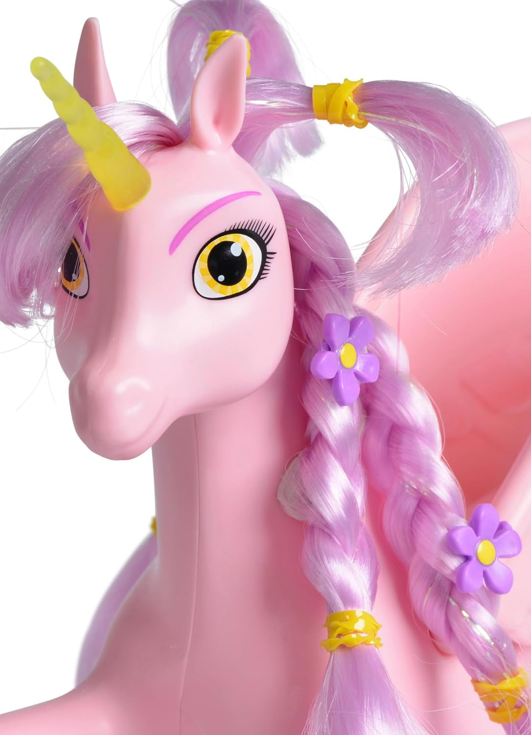 Simba 109480092 - Mia and Me Unicorn Kyara, avec ailes mobiles, pinces à cheveux et brosse coiffante, 20 cm, à partir de 3 ans, rose