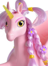 Simba 109480092 - Mia and Me Unicorn Kyara, avec ailes mobiles, pinces à cheveux et brosse coiffante, 20 cm, à partir de 3 ans, rose
