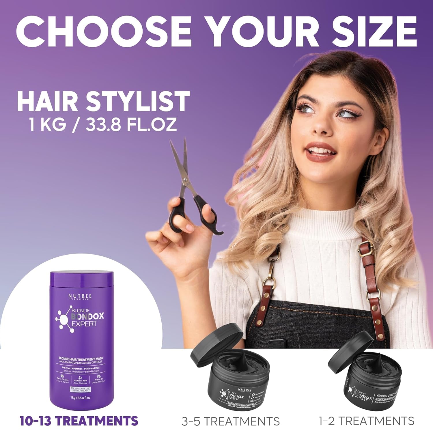 TRAITEMENT CHEVEUX BLONDE BONDOX 1kg Masque Chauffant Professionnel Violet - Huile d'Olive - restaure l'élasticité et la souplesse des cheveux, adoucit, hydrate et ajoute de la brillance Naty Shop Hair Mask