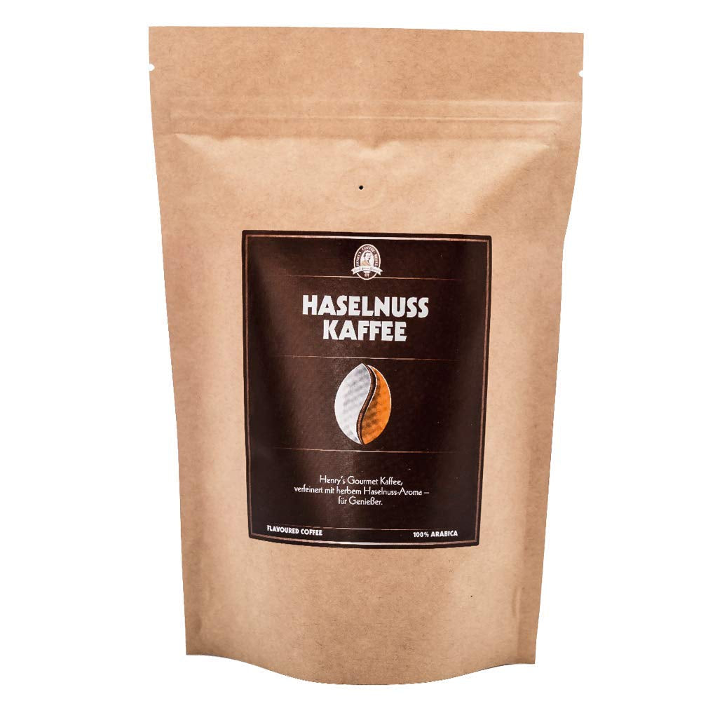 Henry's Hazelnut Coffee 1000g - Café gastronomique raffiné aux saveurs les plus raffinées - torréfié artisanalement - grains de café de qualité supérieure
