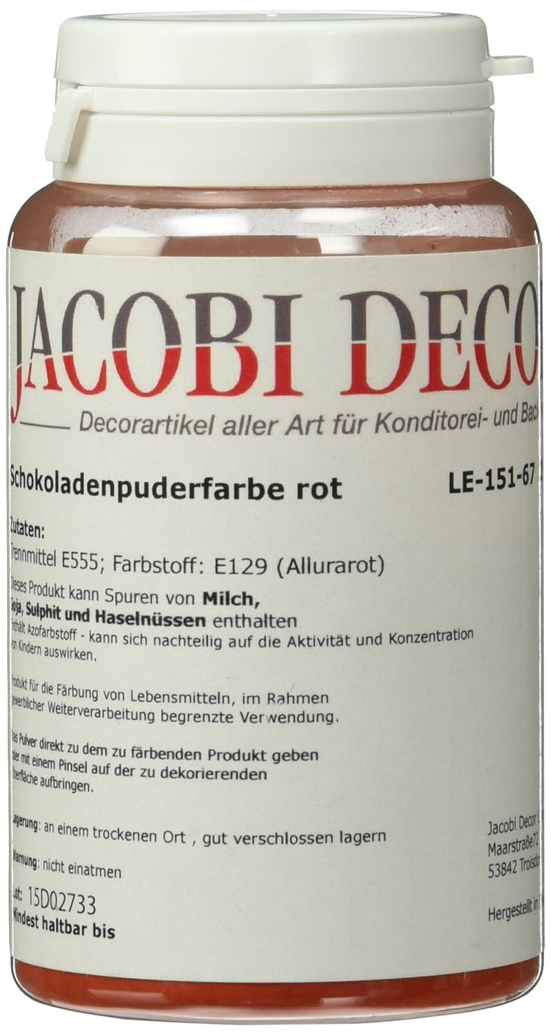 Cake Company Colorant rouge en poudre liposoluble (1 x 25 g) | Idéal pour colorer les aliments Effet métallisé