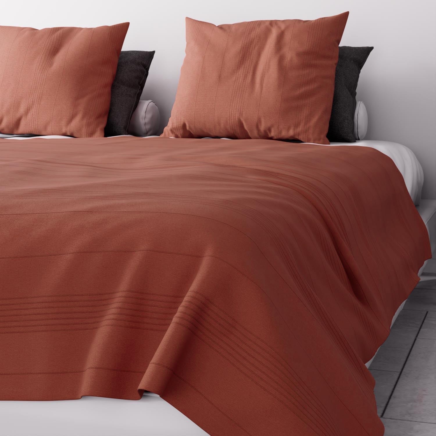 Soleil D'Ocre, Adèle, couvre-lit, jeté de canapé, coton, rouge brique, 220 X 240 Cm Lits et Couvertures Besuche den Soleil d'ocre-Store Titre par défaut