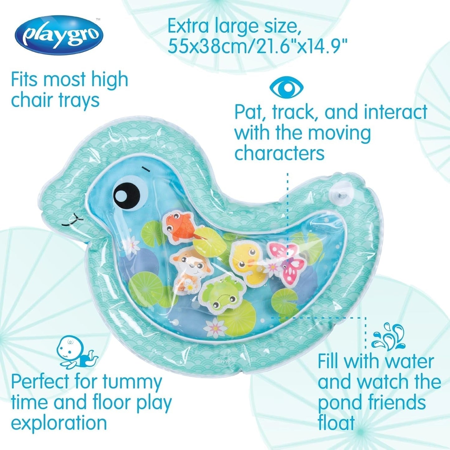 Playgro tapis d'eau bébé, tapis de jeu d'eau gonflable jouet bébé jouet sensoriel pour 3 6 9 mois jouets Bebe Naty Shop