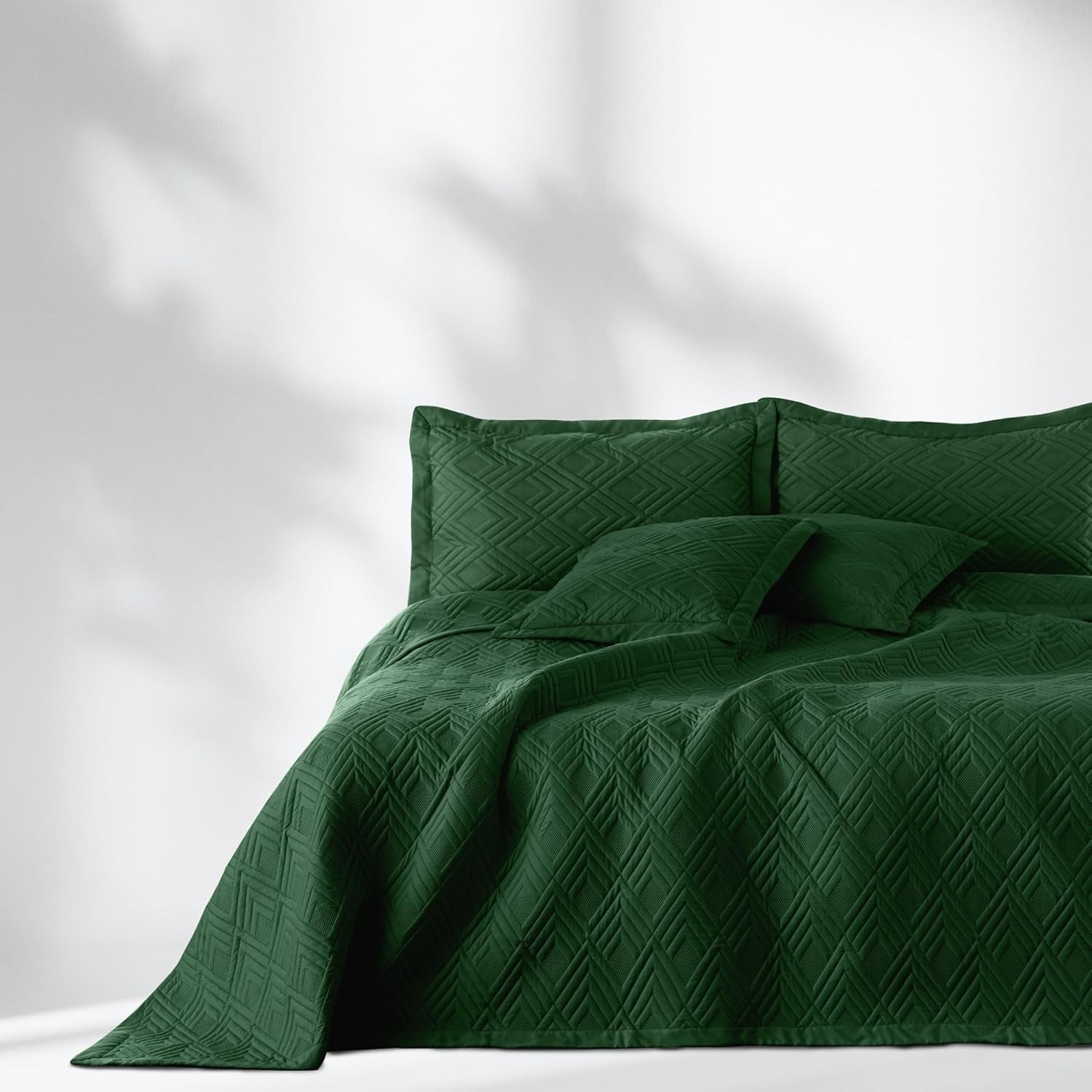Ameliahome Couvre-lit 170X210 Cm Couvre-lit Double Face Matelassage Ultrasonique Polyester Ophelia Vert Foncé Lits et Couvertures Besuche den AmeliaHome-Store
