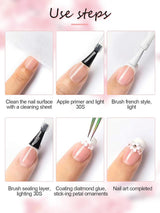 Kalolary Breloques pour nail art en forme de fleurs en acrylique 3D pour ongles, cinq pétales, ornements floraux, pierres précieuses, strass, perles métalliques mélangées pour bricolage, conception de nail art, fabrication de bijoux (2 boîtes)