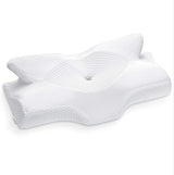 Elviros Housse de coussin respirante 64 x 12,5/10,5 x 38 cm Gris (oreiller avant uniquement) Oreillers orthopédiques cervicaux Naty Shop Blanc